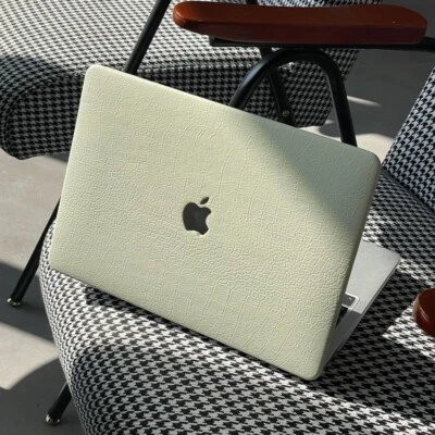Funda Carcasa Cuero PU Cocodrilo Verde Aguacate Para MacBook Pro MacBook Air Foto 1 de 4