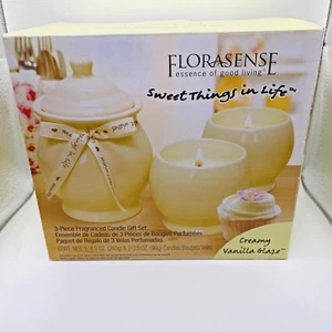 Florasense Vanille Glasur 3 Stück Duftkerze Geschenkset - Bild 1 von 5