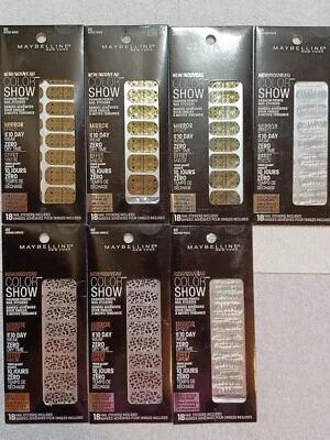 MAYBELLINE Color Show Moda Impresión Uñas Pegatinas 7 Paquetes, 126 Pegatinas para Uñas #2 Foto 1 de 4