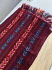 Mexican Print Runner/ Tablecoth Wall Hanging 28?x 51? Made In Mexico Fringe