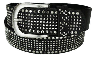 Modischer Damen Nieten Gürtel 4 cm echt Leder und Polyurethan 80 bis 105 cm 3248 - Bild 1 von 2