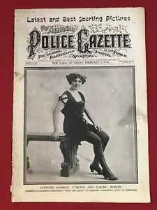 Gazzetta della Polizia 5 febbraio 1916 Caroline Bauman Atleta e una donna forte - Foto 1 di 9