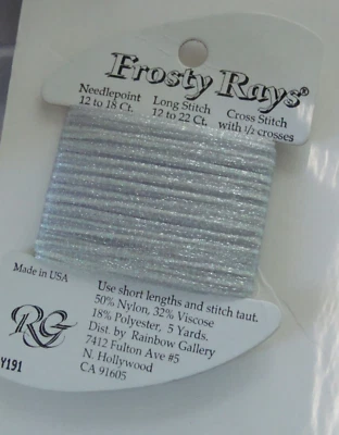 NEW Rainbow Gallery Frosty Rays Needlepoint Cross Stitch Y191 Silver 5yds USA - Image 1 of 4
