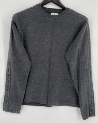 Apt. 9毛衣女式L灰色长袖套衫重量级棉尼龙 — 第 1/4 张图片