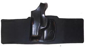 LEATHER &SHEEPSKIN HAND MADE FIT ANKLE HOLSTER BROWN RH RIGHT M&P SUB COMPACT 45 - Picture 1 of 7