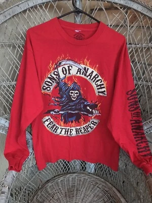 Official Merch Sons of Anarchy Red Long Sleeve T Shirt - L - Image 1 of 4