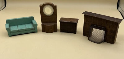 Vintage Miniature Wooden Handmade Dollhouse Furniture Mixed Lot - Image 1 of 4