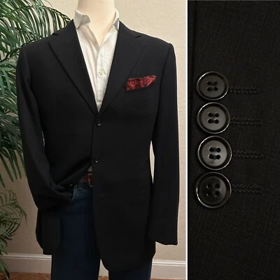 PAL ZILERI BLAZER SIZE US 44 EURO 54 LONG SLIM FIT SPORT COAT SUIT JACKET BLACK - Image 1 of 4