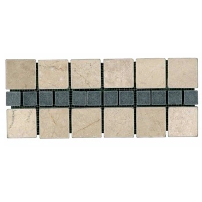 5" Marble Mosaic Netted Border 9 in Pack Decorative Tumbled Floor Stone Borduren - Image 1 of 3
