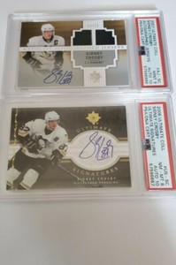 TWO 2006-07 SIDNEY CROSBY ULTIMATE COLL AUTO JERSYS 9/10-ULTIMATESIGNATURES 8/10