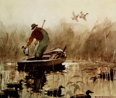 ROY MARTELL MASON - NUNCA FALLA - IMPRESIÓN ARTÍSTICA DEPORTIVA 13x19 CAZA DE PATOS Foto 1 de 2