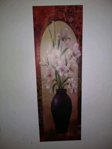 Impressionism Vase 3 ft Tall Vertical Pink Lillies Oil Painting - Picture 1 of 7