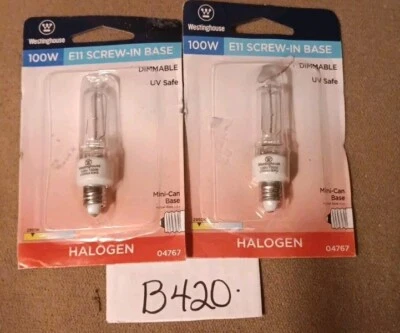 2 Westinghouse 100W  E11 Base Dimmable Bulbs - Image 1 of 2