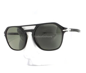 Gafas de sol Persol PO3206S 95/58 negro brillante polarizado verde vidrio con estuche nuevas con etiquetas - Imagen 1 de 8