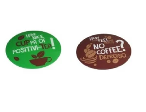 FUN SAYING COFFEE GLASS WORKTOP SAVER Brand New - Picture 1 of 3