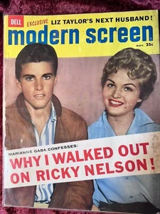 MODERN SCREEN 1958 RICKY NELSON / ELVIS PRESLEY/LIZ - DEAN MARTIN Nice! - Picture 1 of 3