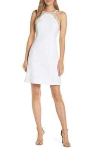 Lilly Pulitzer Pearl Stretch Shift Dress Resort White Size 14 Gold Accent NWT - Bild 1 von 9