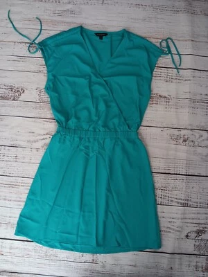 Vestido midi Banana Republic para mujer pequeño azul cuello en V sin mangas cintura elástica  Foto 1 de 4