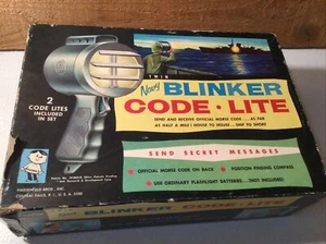 Vintage HASBRO TWIN NAVY BLINKER CODE LITE SET - MORSE CODE - COMPASS - BOXED - Picture 1 of 19