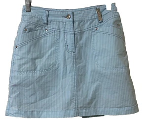 XDS by Daily Sports Women's Size 2 Golf Skort Light Blue White Striped Waist 28" - Picture 1 of 4