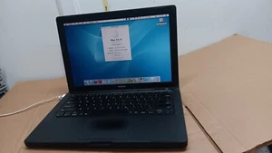 Black Vintage Apple MacBook A1181 Laptop 13.3" LCD Screen Mac OS 10.4.11 Tiger - Picture 1 of 24