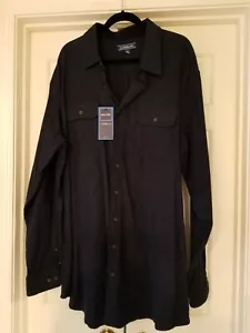 Croft and Barrow Men's 2XLT Navy Blue Flannel Shirt - Picture 1 of 1