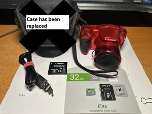 Canon PowerShot SX410 IS 20.0MP Red Digital Camera + Many Extras (2477) - Picture 1 of 17