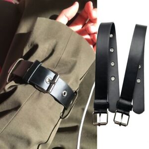 Faux Leather Cuff Belt Buckle Sleeve Strap Toggle Accessory for Coat Jacket Chic