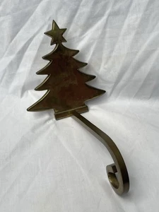 Vintage massiver Messing Weihnachtsbaum Strumpf Halter Haken 8" schwer Made in India - Bild 1 von 4