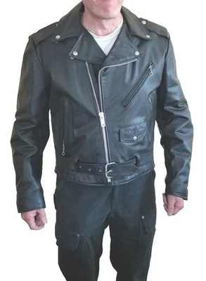 Мужская винтажная мотоциклетная куртка 1980-х из натуральной кожи отличное состояние - размер 40 - Изображение 1 из 4