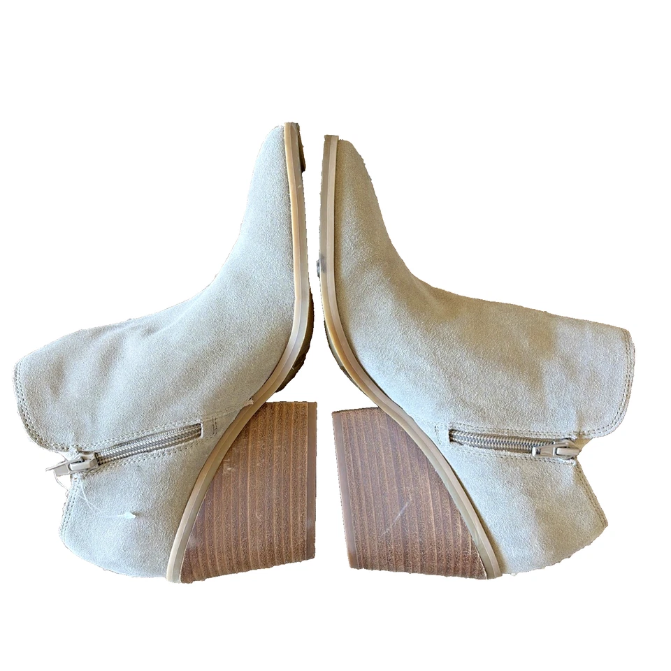 Botas al tobillo Stayci de cuero gamuza topo Lucky Brand botín de tacón ancho para mujer 8,5 Foto 1 de 4