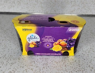 Glade 2in1 Jar Candle Air Freshener, Jubilant Rose  Lavender Peach Blossom 2 ct - Image 1 of 4
