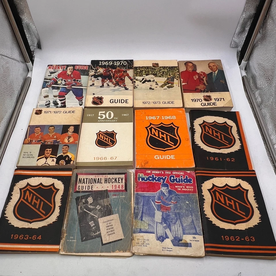 Lote De Colección 1948, 1951, 1960s, 1970s NHL Media Player Guías Prensa Radio Deportes Foto 1 de 4