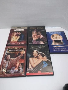 LOT 5 dvd Shakespeare in love King Lear Romeo & Juliet The Tempest A Midsummer  - Imagen 1 de 3