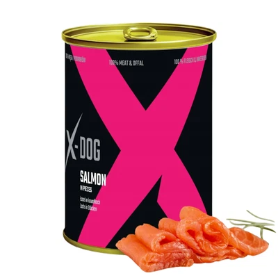 Nassfutter 800g Hundefutter Lachs in Stücken Getreidefrei in Dosen X-DOG - Bild 1 von 4
