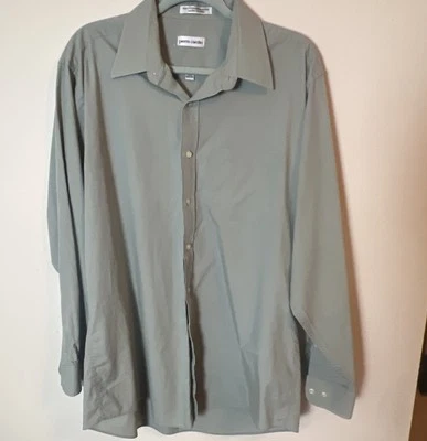 Pierre Cardin Masculino Manga Longa Verde Tamanho 161/2 34/35 Grande Falha de Mistura de Algodão - Imagem 1 de 4