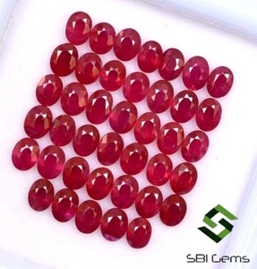 2.13 Cts Natural Ruby Oval Cut 4x3 mm Lot 10 Pcs Mozambique Loose Gemstones - Picture 1 of 6