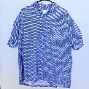 Kingston Grange KG Mens Size XL Short Sleeve Casual Shirt Blue Bamboo - Foto 1 di 4