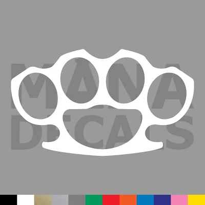 MANA DECALS Brass Knuckles Vinyl Die Cut DECAL STICKER - Fighting Boxing Punch Defense