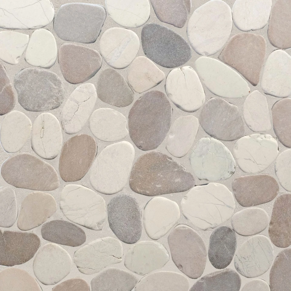 Capucino Sliced Pebble Mosaic Bathroom Wall Backsplash Floor Tiles ($10.33/SqFt) - Image 1 of 4