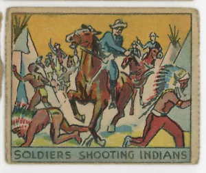 Western Series Strip Card 1930s R128 No 239 Soldiers Shooting Indians Uncle Sam - Picture 1 of 2