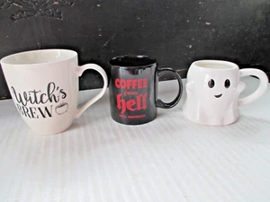 Menge 3 Keramik Halloween Tassen Hexe Geist Kaffee aus der Hölle Tassen - Bild 1 von 2