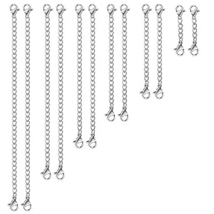 UUBAAR 12 PCS Necklace Extenders - Stainless Steel Necklace Extension Chain f... - Picture 1 of 7