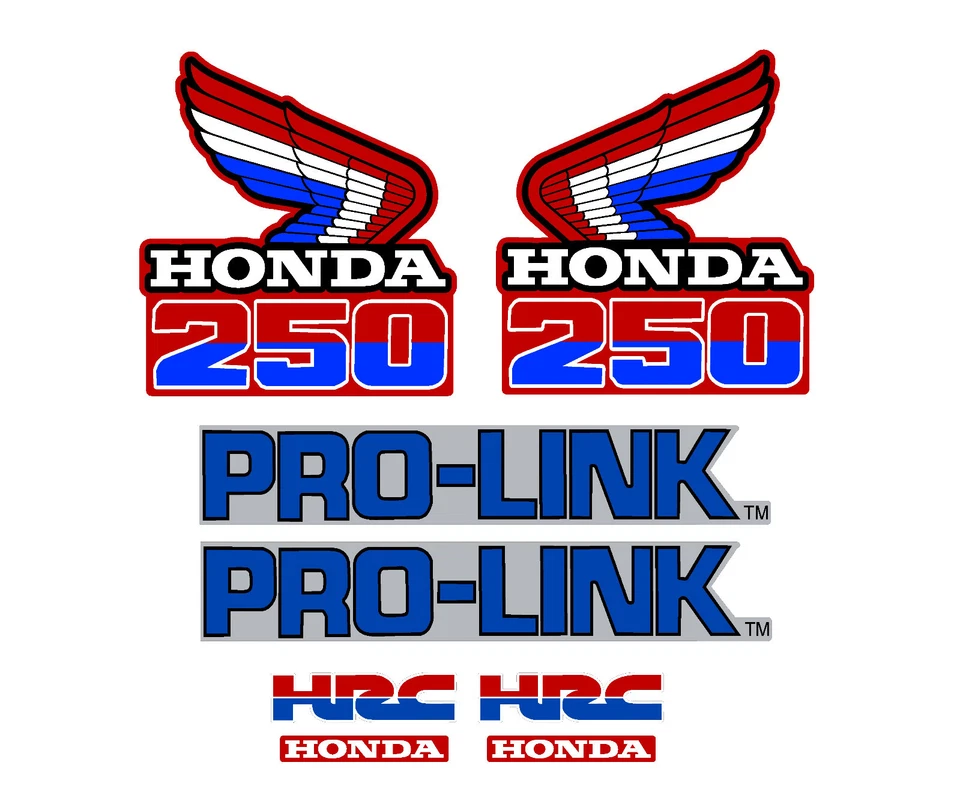 Decal set for 1985 Honda CR250 motorcycle, shrouds, fenders & swingarm CR 250 Foto 1 de 1
