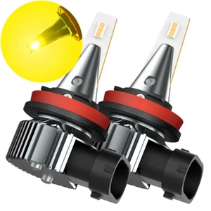 LED HeadLamps Lights H8 Fog Lamp 1500LM Bright Yellow High Quality H11 3000K 2x - Picture 1 of 11