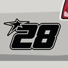 Startnummer 28 Aufkleber Race Sticker Stern Star Number Auto Zahl Decal Vinyl