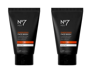 No7 Men Energising Face Wash Cleanser 50ml Soap-Free, Hypo-allergenic, Pack of 2 - Picture 1 of 2