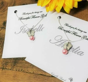 Blumenmädchen Halskette, Blumenmädchen Geschenk, schönes Blumenmädchen, Mädchen Halskette - Bild 1 von 11