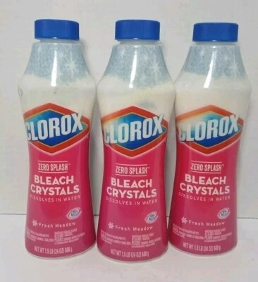 ПОСЛЕДНИЕ кристаллы отбеливателя Cloro Zero Splash 24 унции свежий луговой аромат лот из 3 - Изображение 1 из 4