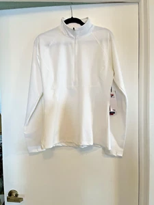 NWT Fila PerformEnergy +UV Essentials Tennis Women's Large White Half Zip - Picture 1 of 8